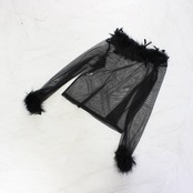 【社交ダンス衣装】トップス 練習着 ICHIOKU イチオク 黒 ブラック 透け感 シースルー かわいい 可愛い 上品 シック 清楚 気品