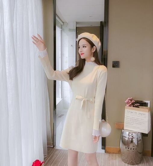 極美品 訳アリ エリザベッタフランキ タートルネック ミニ丈 ニット ワンピース 楽天市場】Aライン ニットワンピース 全3色 ハイネック 長袖