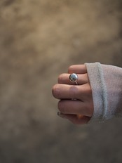 Karen silver , wavy ball ring