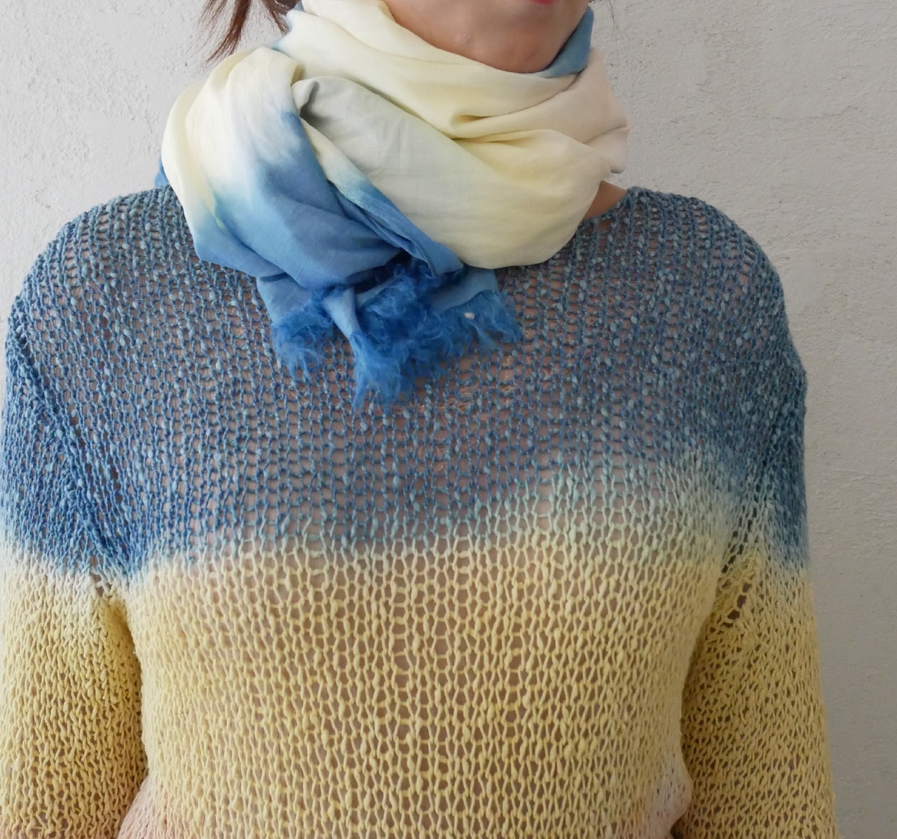 【三段染め×綿シルクスカーフ】SCARF016-12