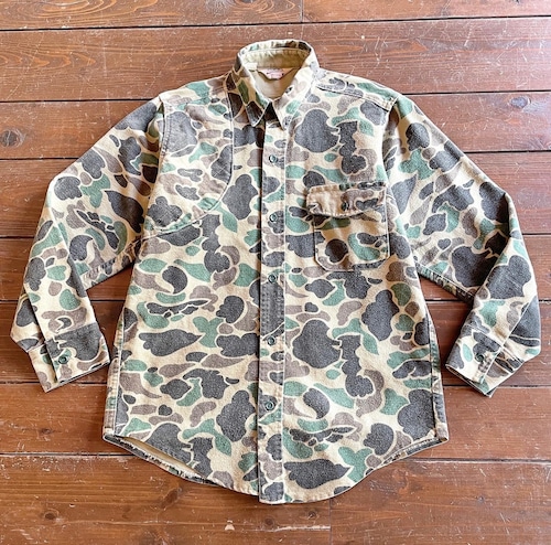 90s Duck Camo pattern Heavy Flannel Hunting Shirt