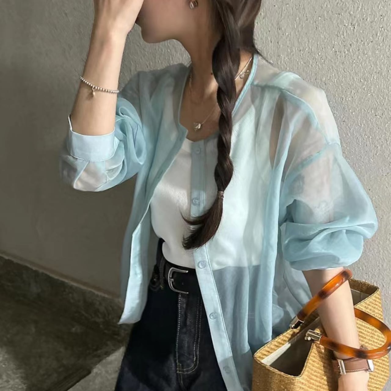 Classic sheer shirt in 3 colors S1319