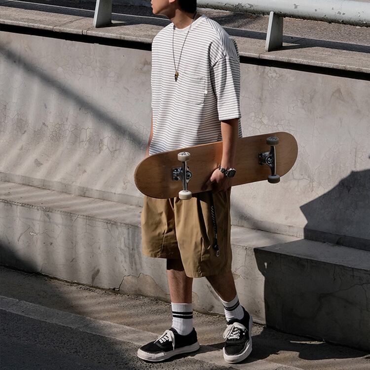 ★STRIPED HEAVY COTTON T-SHIRT　　22066