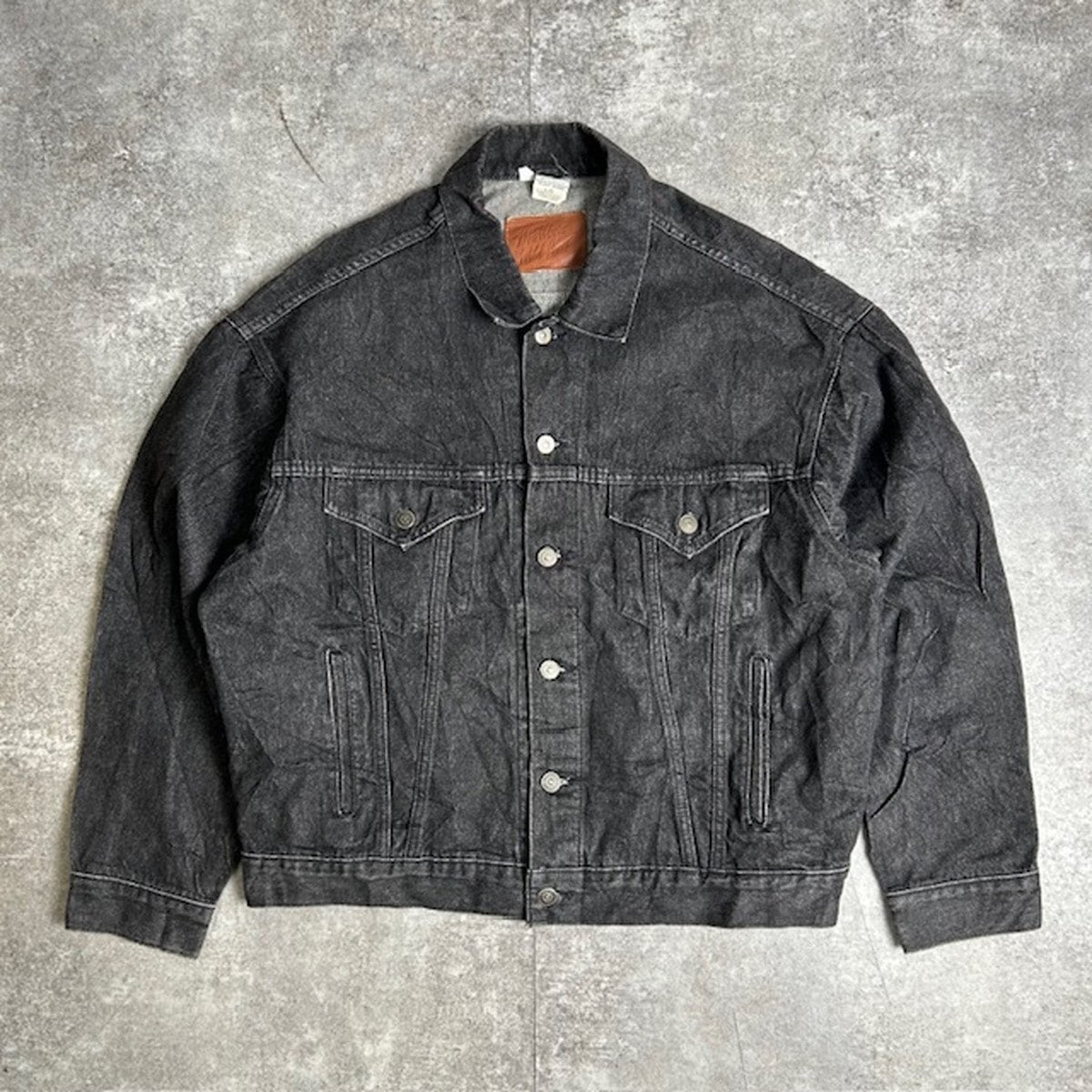 80s OLD STUSSY/Denim Jacket/USA製/黒タグ/L/デニムジャケット