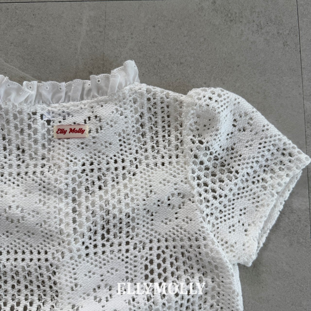 [ELLYMOLLY] Rosy Crochet Blouse +fee2 / [엘리몰리] 로지크로쉐블라우스