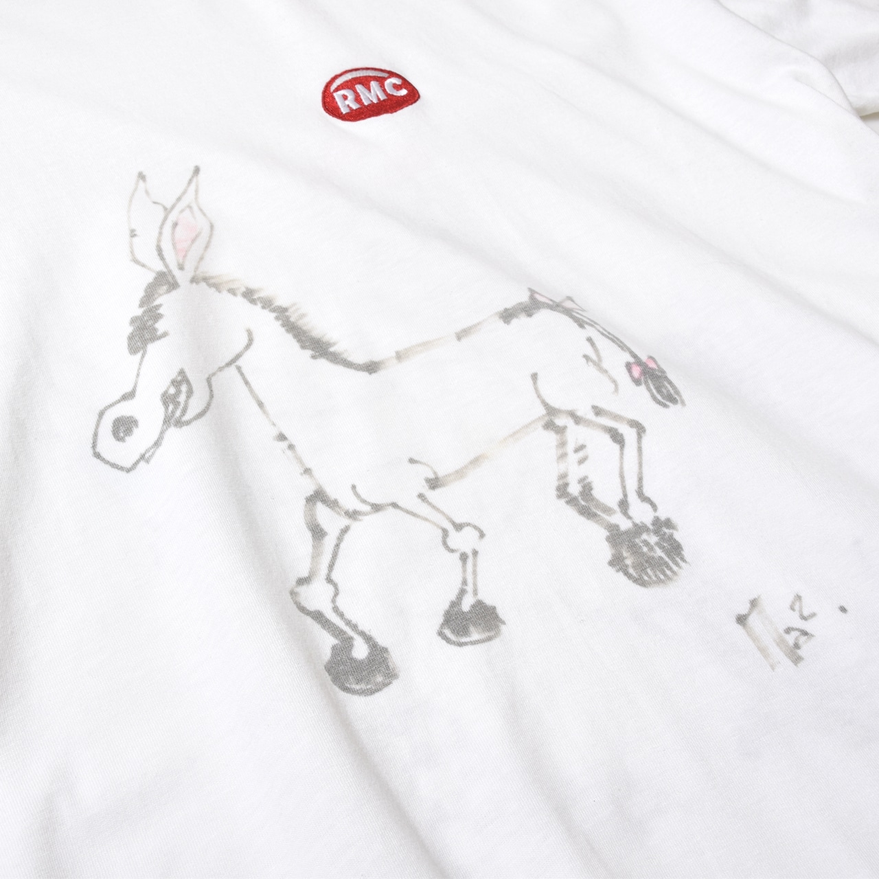 90s B&C 両面手書きアートプリントTシャツ ホワイト