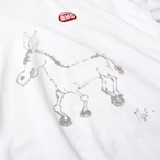 90s B&C 両面手書きアートプリントTシャツ ホワイト