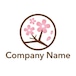No237 桜のロゴ【桜、ピンク、円形、和風、日本、伝統、文化、春、建築、建設、クリニック、飲食、ショップ】