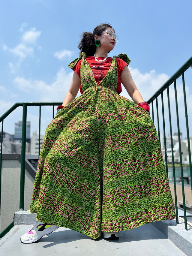 Vintage african batik super wide jumpsuits