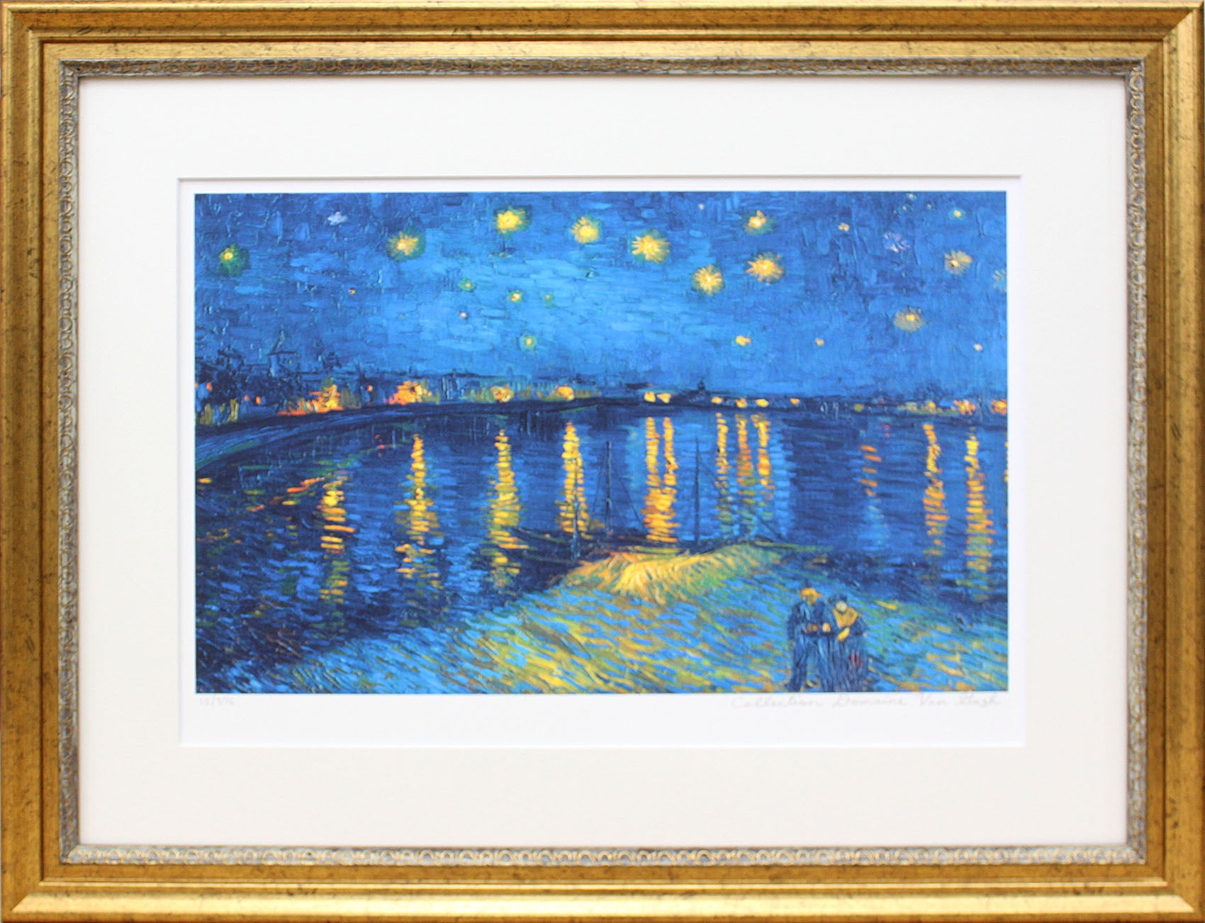 ゴッホ 絵画「ローヌ川の星月夜」額縁4色選択可能 作品証明書 展示用