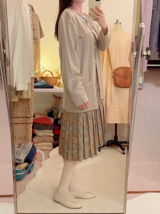 gold bear button long cardigan