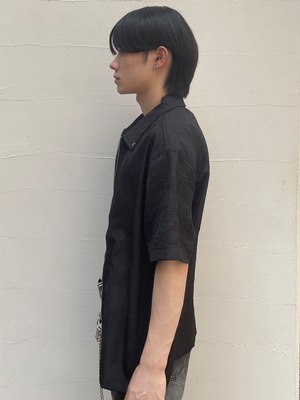 【ALUDE SELECT】logic pattern zip shirt