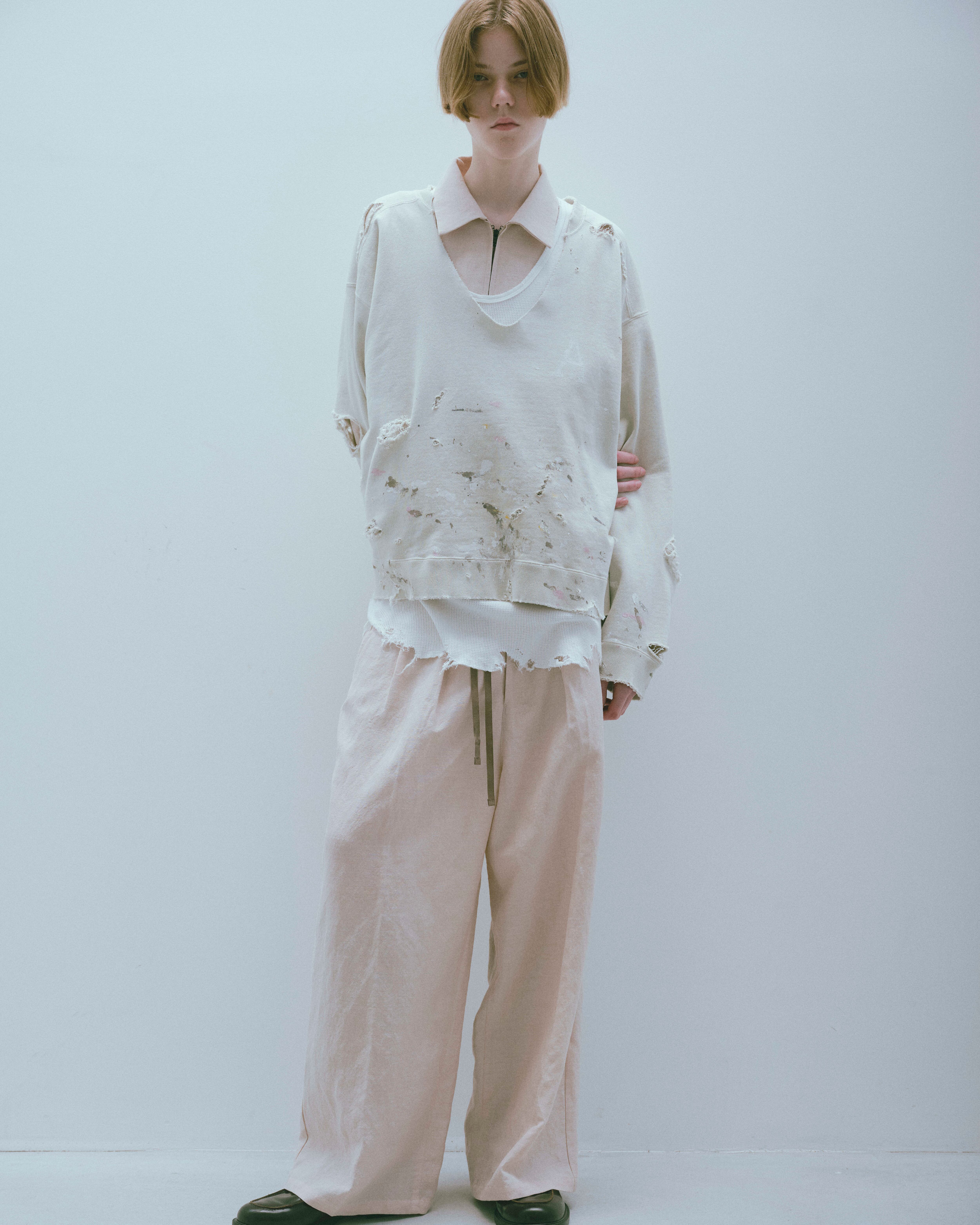 Ancellm / W/L WIDE EASY TUCK SLACKS / ANC-PT62 / アンセルム ウール 