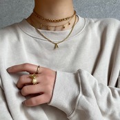 ユニセックス イニシャルネックレス［GSN033］