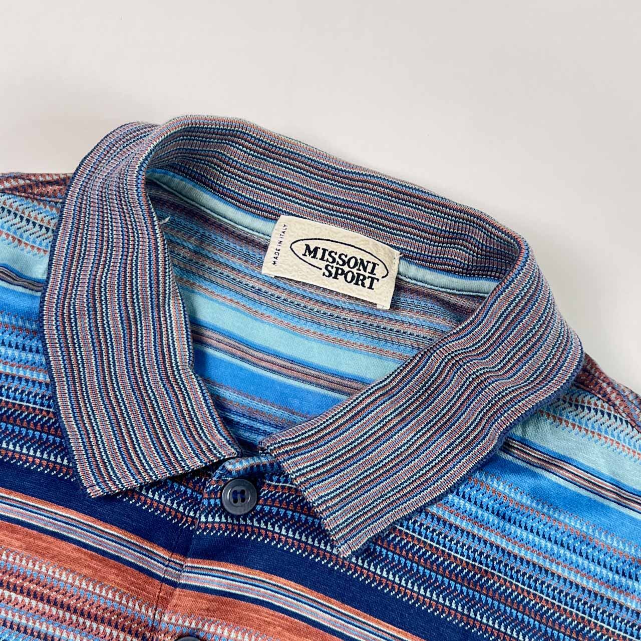 イタリア製 MISSONI SPORT ミッソーニ ボーダー 天竺 半袖 ポロシャツ