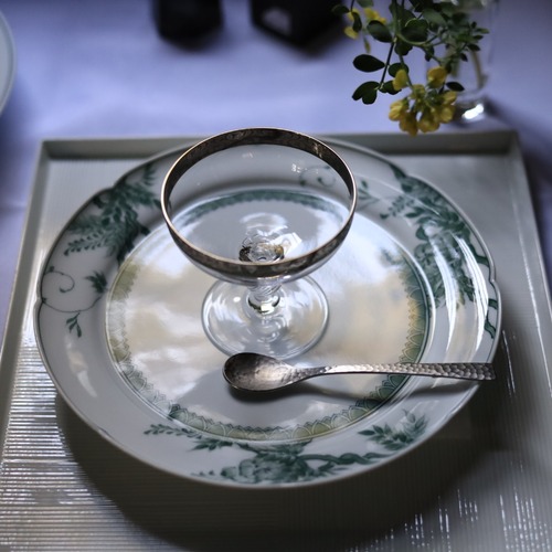 AS 平戸松山窯 クロム六彩花輪花渕プレート皿