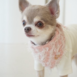 Sankakuストール　pink fringe