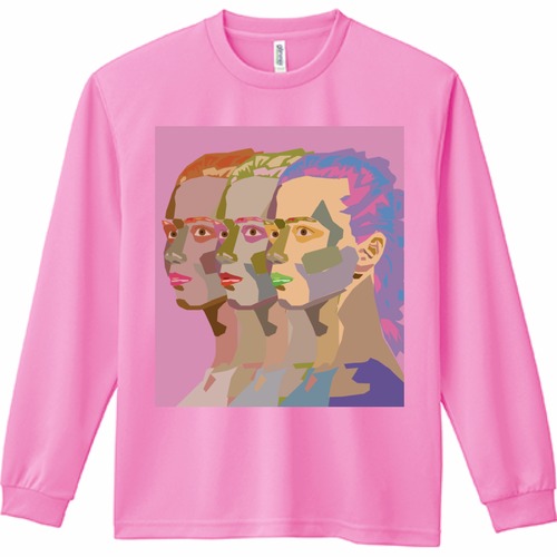 女性の横顔のロングTシャツ