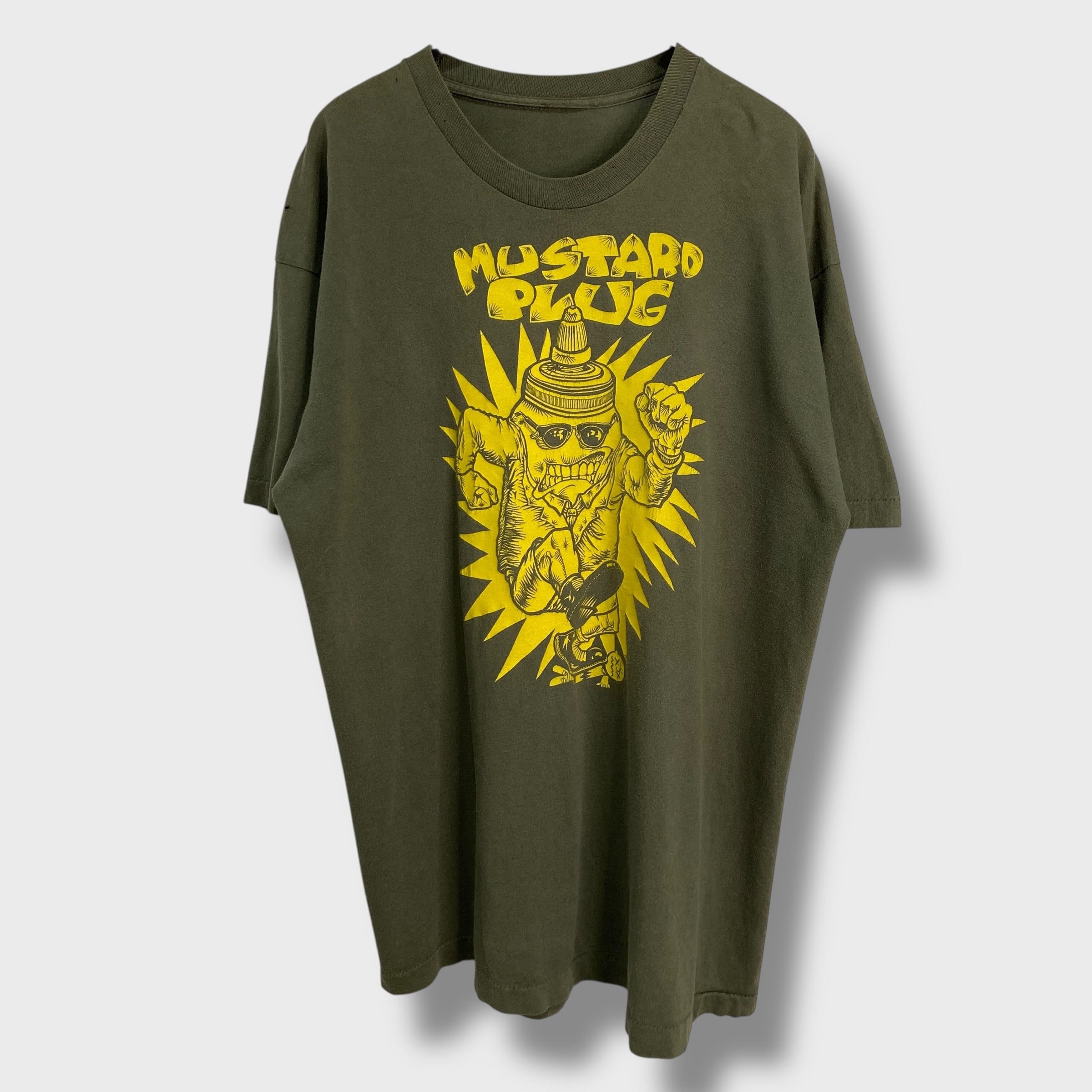 90s マスタードプラグ バンドTシャツ バンT スカパンク カーキ