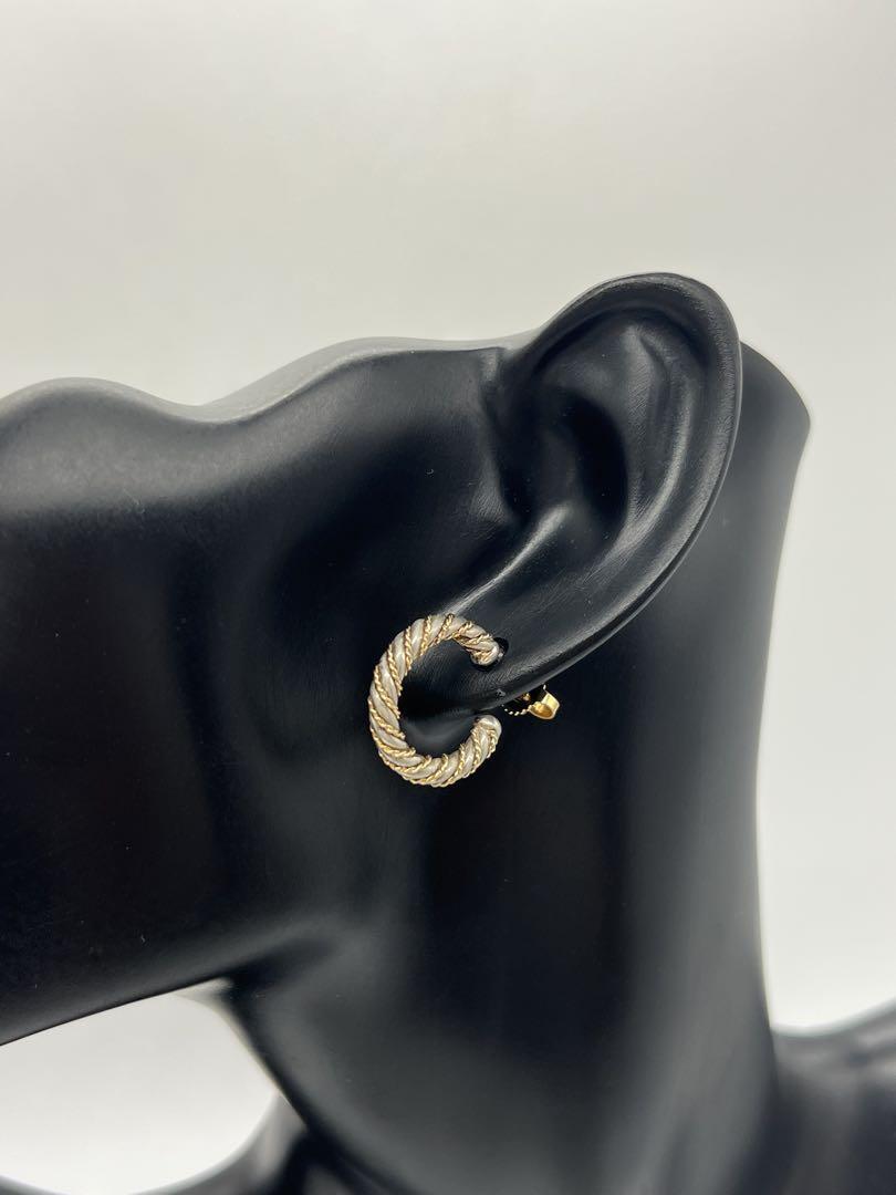 希少】ティファニー K18 ツイストフープ ピアス ミディアム 5636 希少