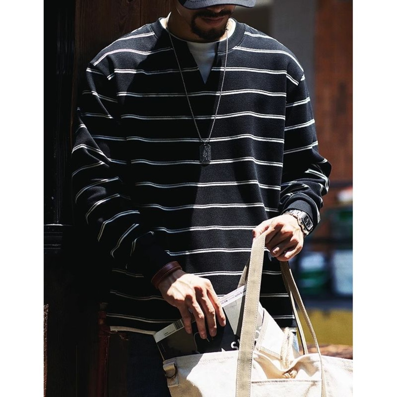 フェイクレイヤード ボーダープルオーバー 10183