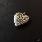 ヴィンテージジュエリー シルバー925 ハートロケット【忘れな草・アカンサス】