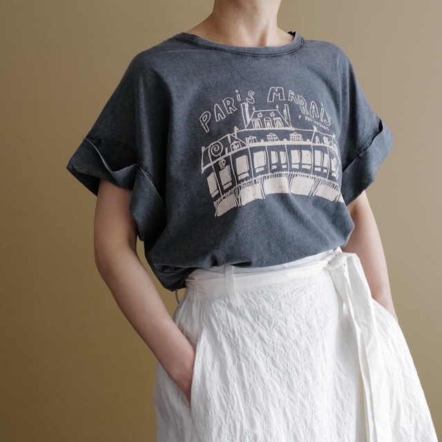 ★プリントTシャツ(paris marais×グレー)