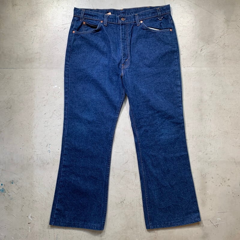 80's Levi's リーバイス 20517-0217 ブーツカットデニム 濃紺 オレンジタブ スモールe 刻印585 グッドコンディション W38 USA製 希少 ヴィンテージ BA-1454 RM1823H
