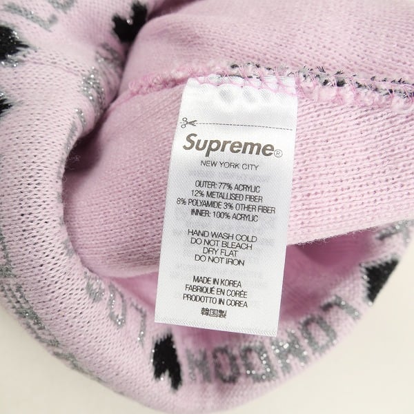 Supreme Hearts Beanie Light Pink 新品未使用