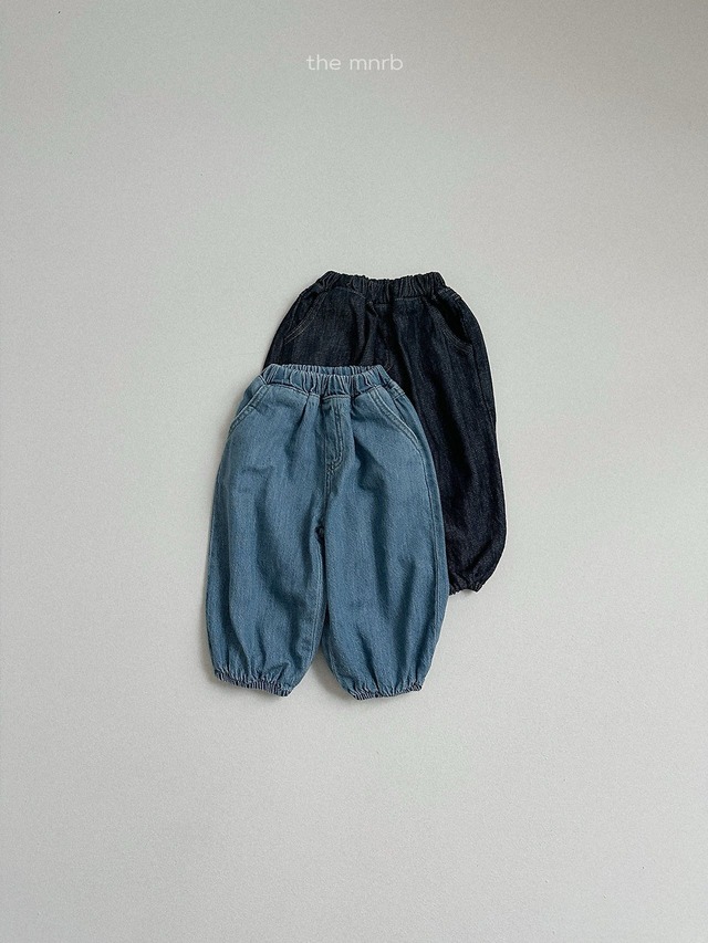 《予約》送料無料【minirobe】Stitch Denim Jogger Pants