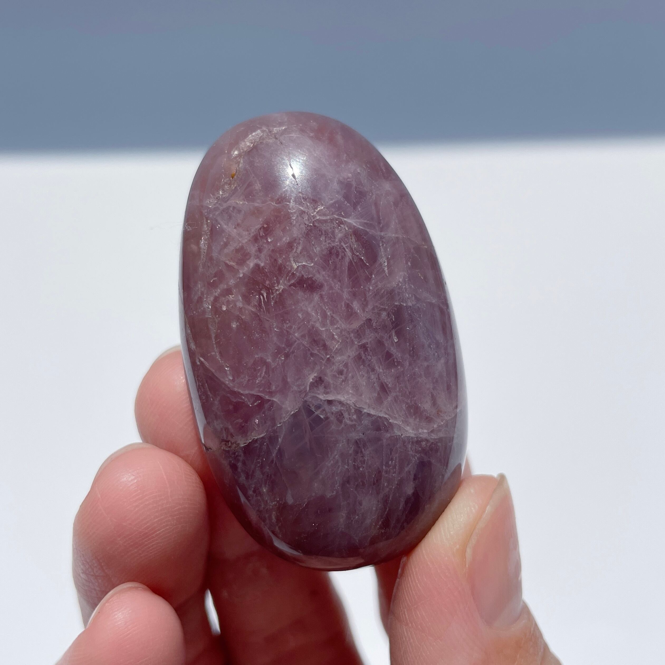パープルローズクォーツ パームストーン01◇Purple Rose Quartz