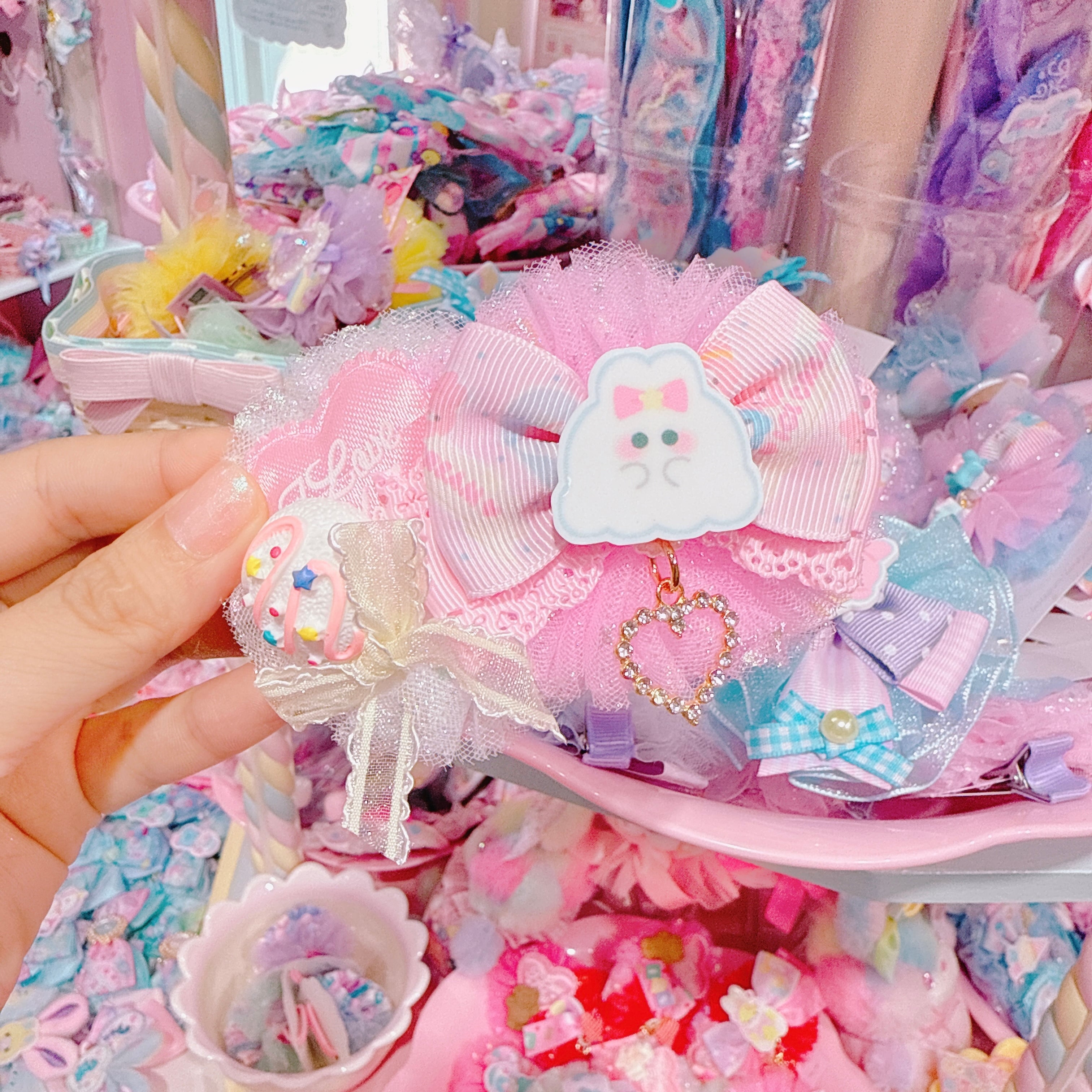 【F7】57-132チュールヘアクリップ