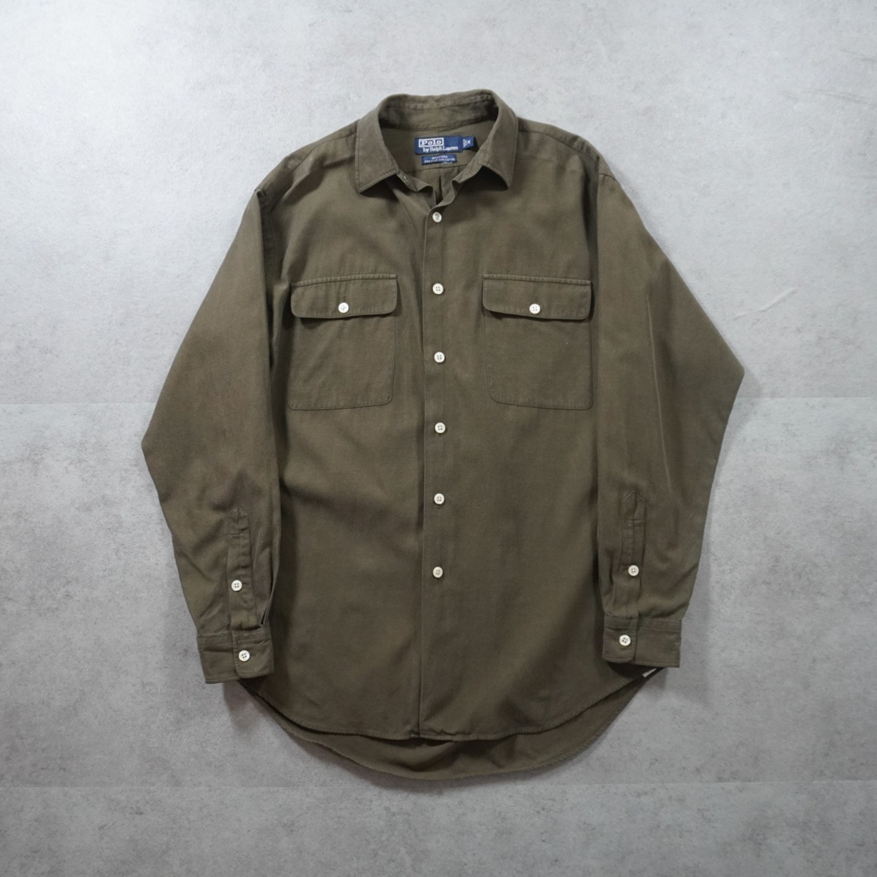90s Polo by Ralph Lauren SILK COTTON shirt "BENFORD" M 古着 - 8