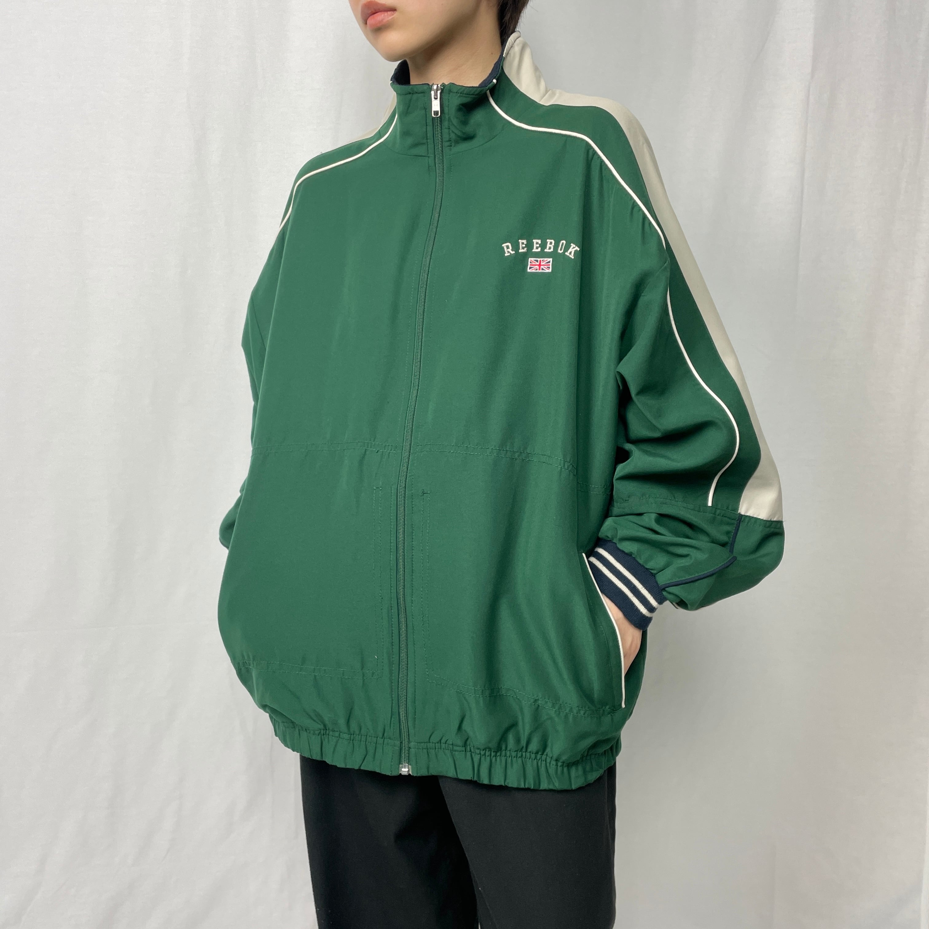 00年代 Reebok リーボック ロゴ刺繍 ポリエステル トラックジャケット 
