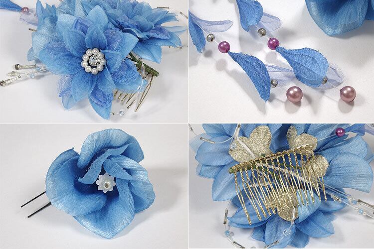 本物花 バレッタ 涼しげ＊＊ 髪飾り 浴衣 ヘアアクセサリー クリップ