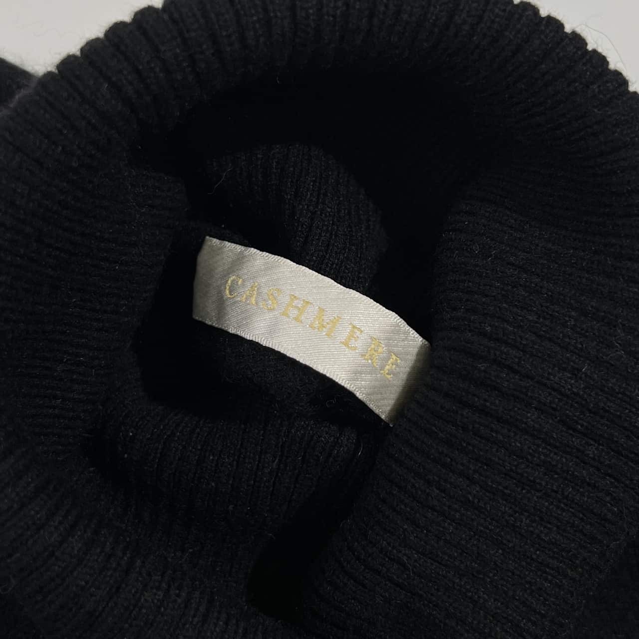 カシミヤ100% UNIQLO ユニクロ タートルネック ニット セーター M/ブラック レディース