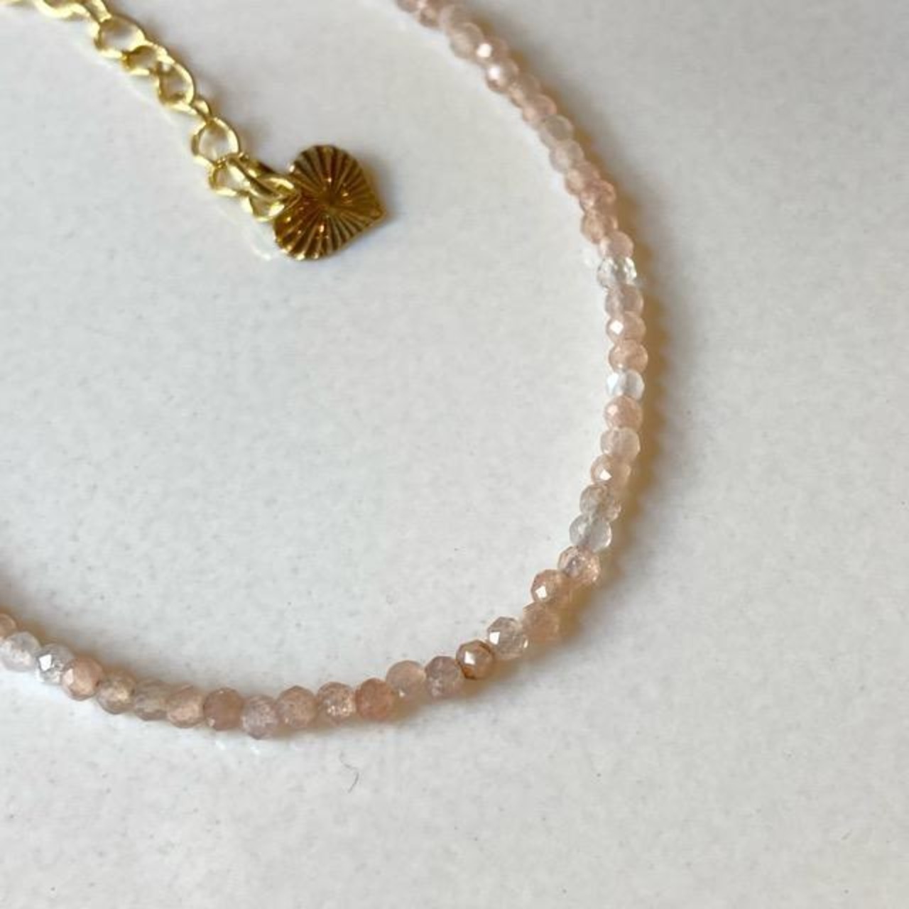 TOPANGA Jewelry　ミニジェムブレスレット　サンストーン　オレンジ　太陽の石　ナチュラルストーン　天然石　パワーストーン　ペンダント　クリスタル