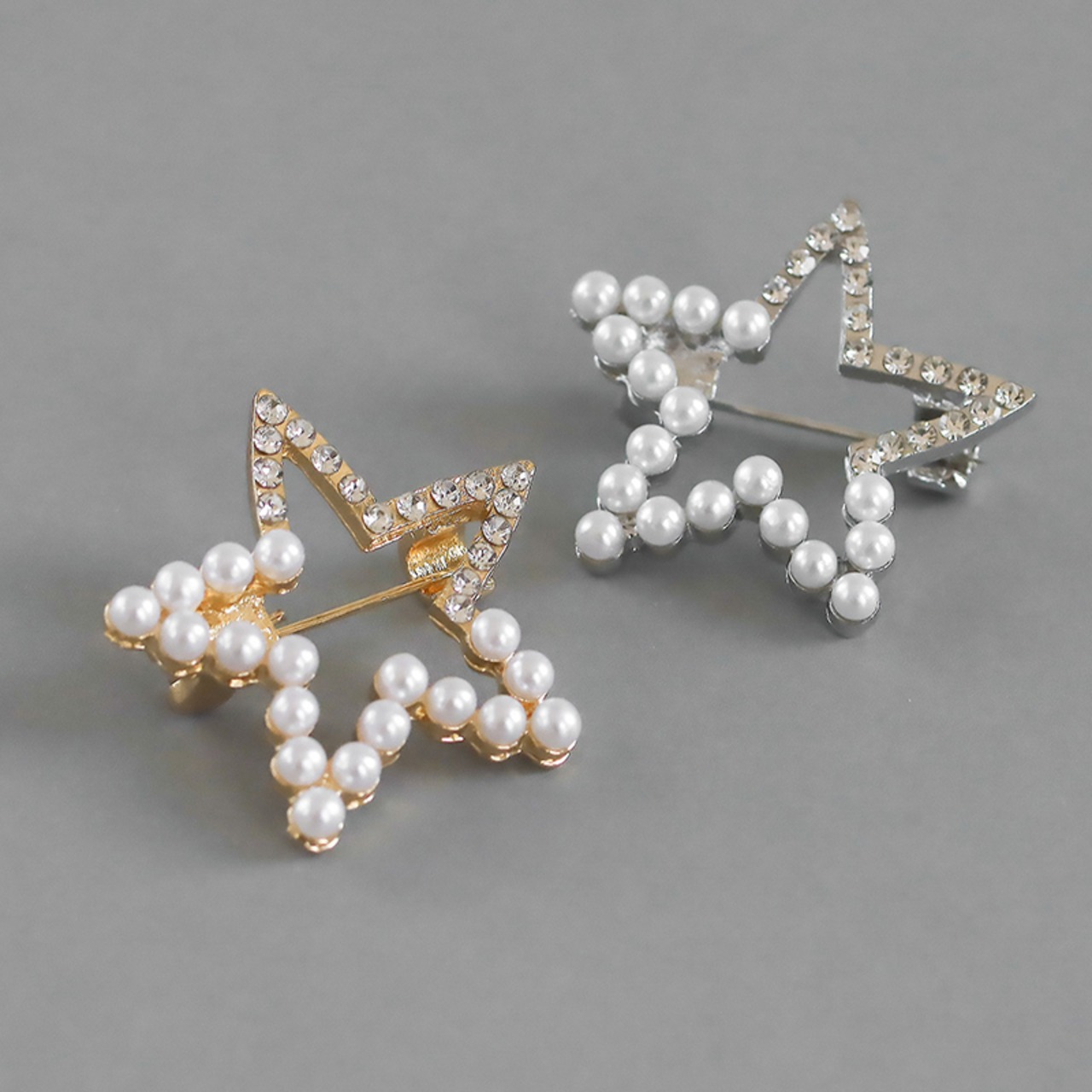 【ネコポス便】ブローチ パールモチーフ ブローチ リース ハート スター ムーン リボン サークル 合金 ゴールド シルバー レディース ブローチ フォーマ 2559