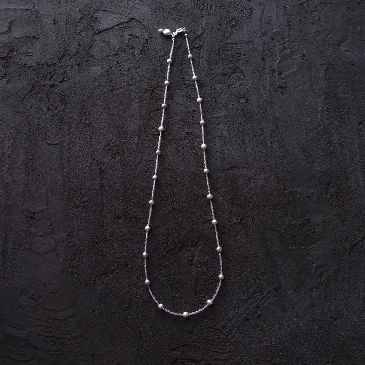 Labradorite × Pearl Station Necklace/ラブラドライト×パール ステーションネックレス