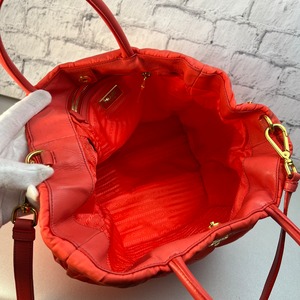 PRADA プラダ  三角プレート ２WAY ナイロン トートバッグ オレンジ A-9829