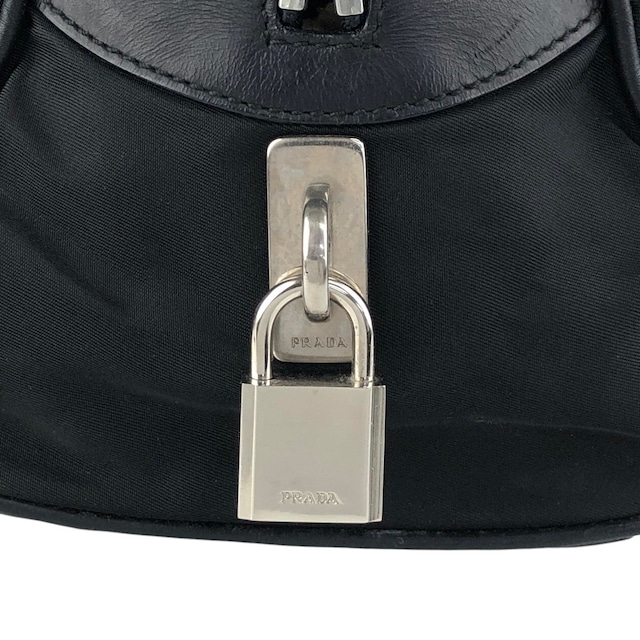 PRADA プラダ ボストンバッグ ブラック トライアングルロゴ ナイロン レザー vintage ヴィンテージ オールド mh4xag