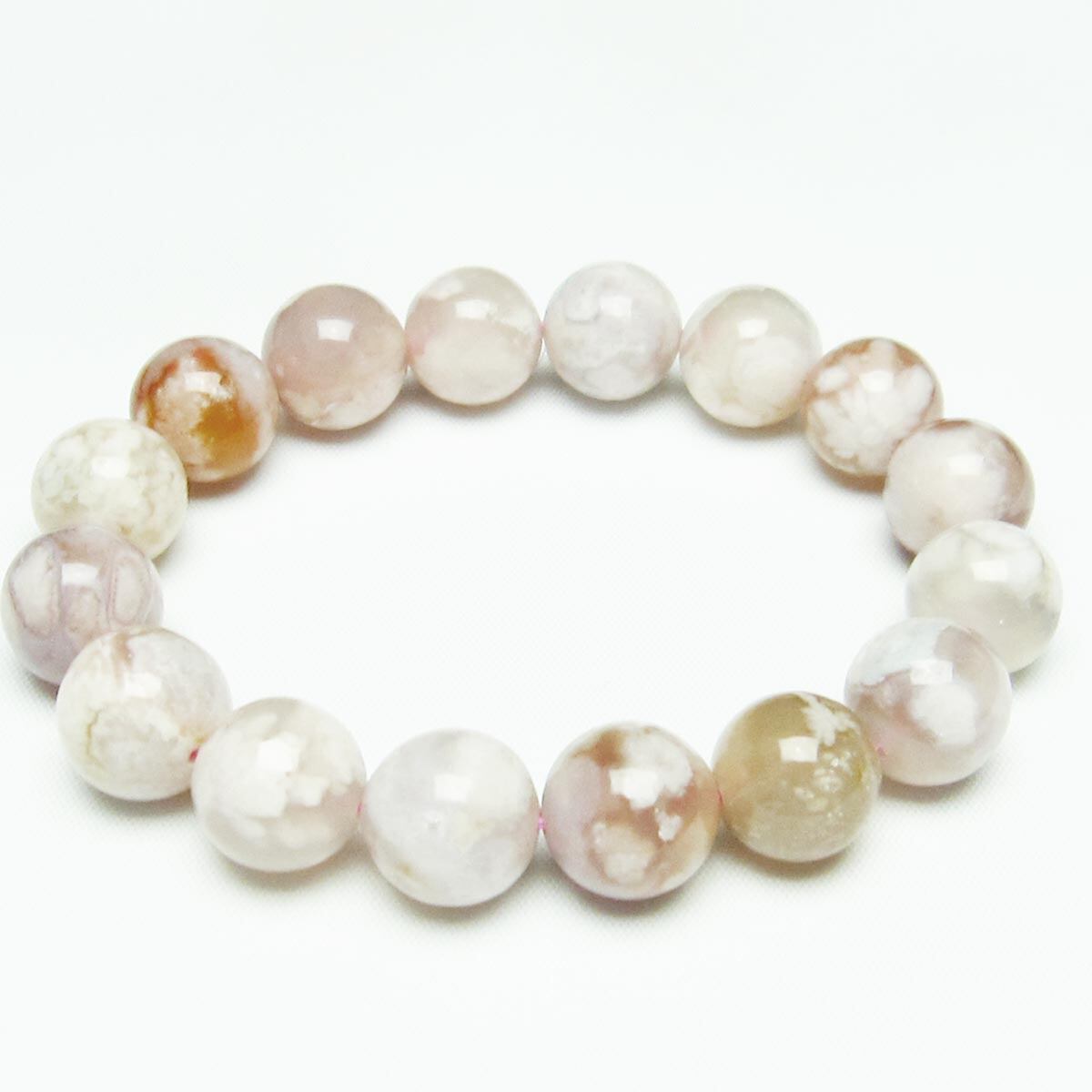 チェリーブロッサムアゲート ブレスレット 桜瑪瑙 14mm [M便 1/10] 111-24508