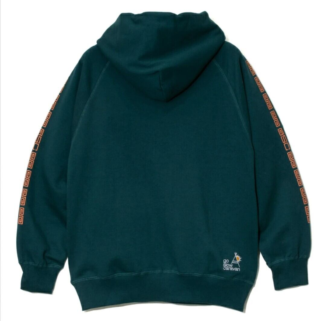 goslowcaravan フルムーンパーカー グリーン goslowcaravan ラーメン猫 スウェットパーカー（グリーン） | 乱掘堂