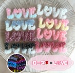 [４個]蓄光✨ローズ×L♡VE／８色:20mm×55mm