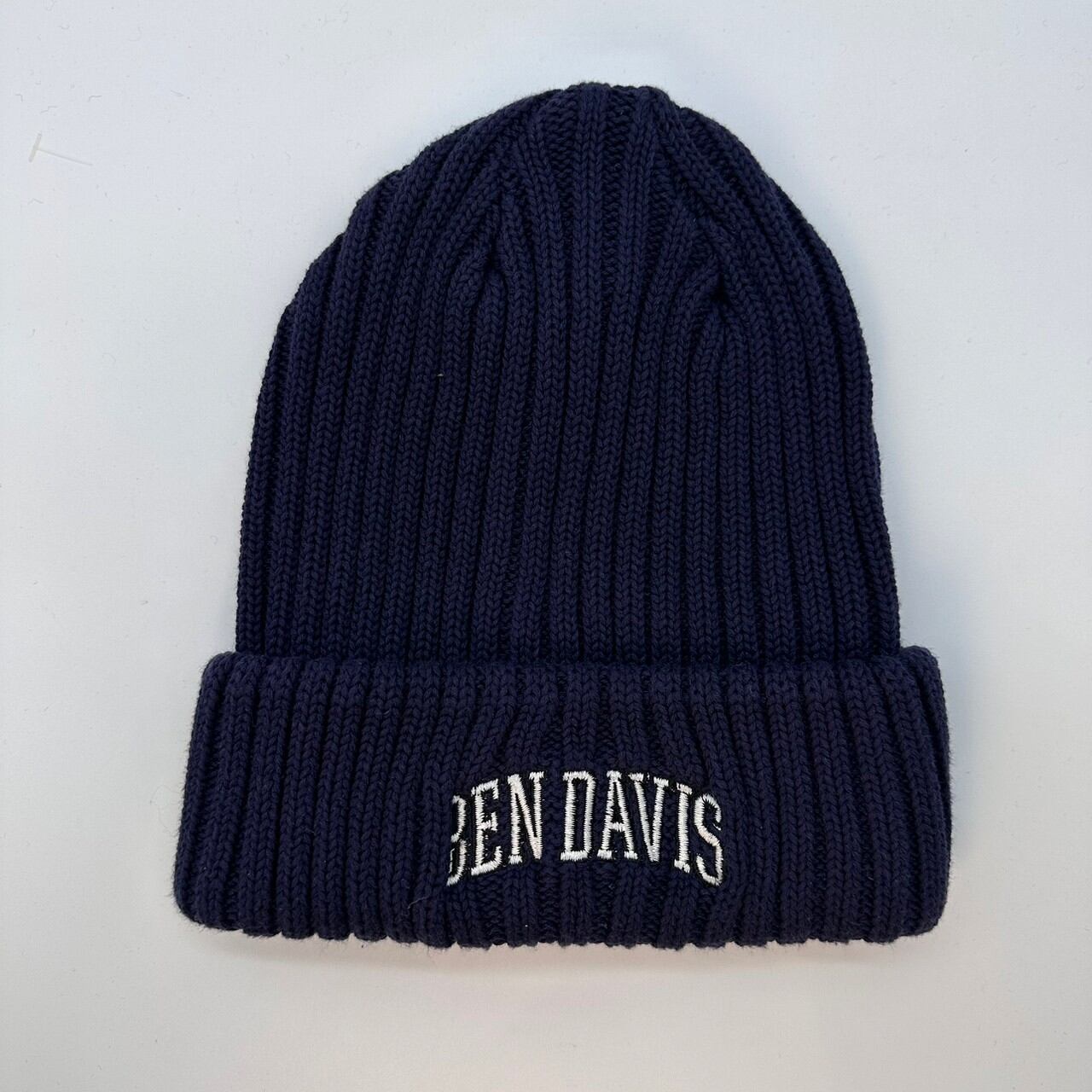 NEN DAVIS/ベンデイビス ニット帽 カレッジロゴ ネイビー/ホワイト