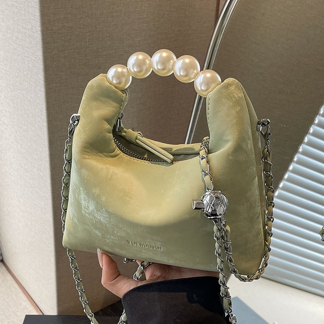 全5色/Pearl handle ennui leather bag　B806
