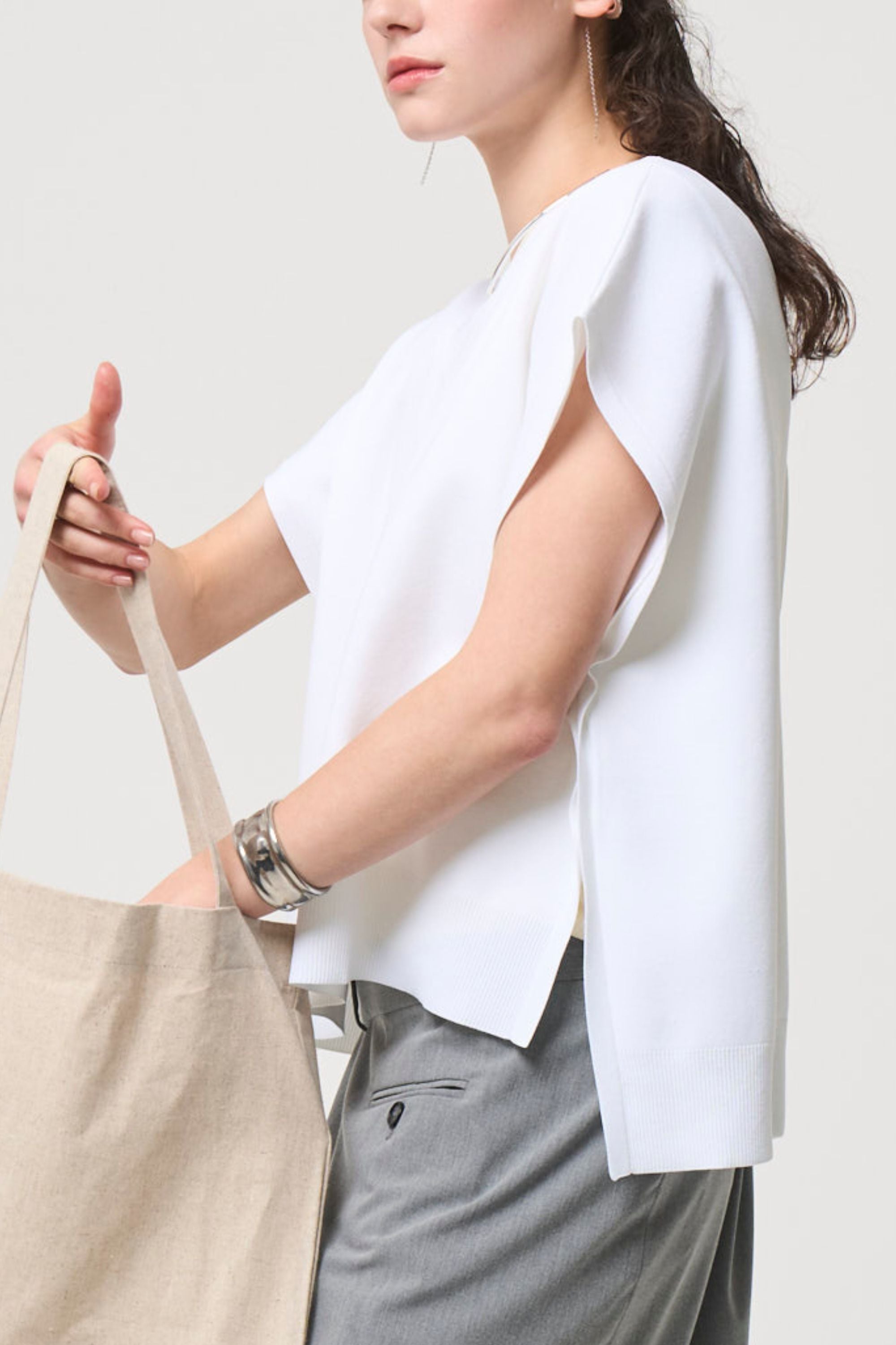 2way Spring Knit Poncho - WHITE | seven dot - ライフスタイルECサイト -