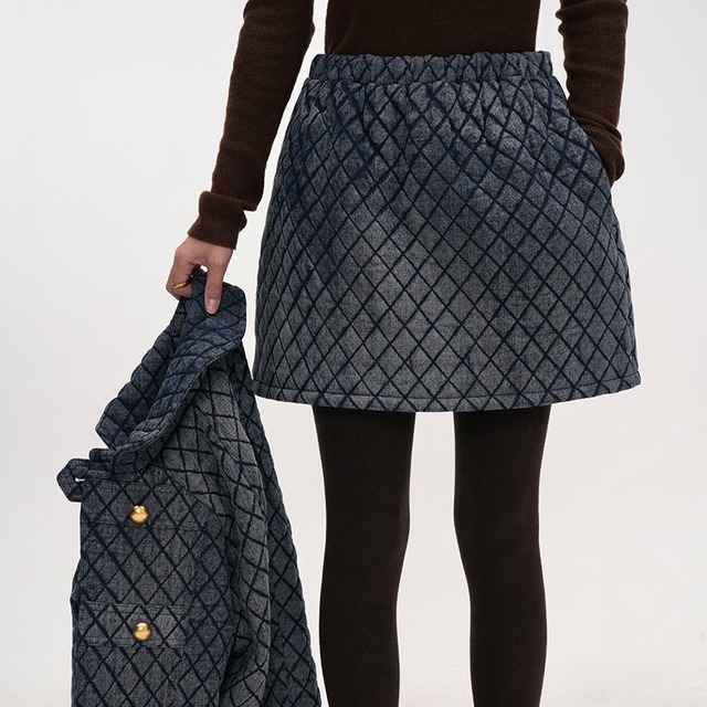 Quilted Check Mini Skirt　2litr06032
