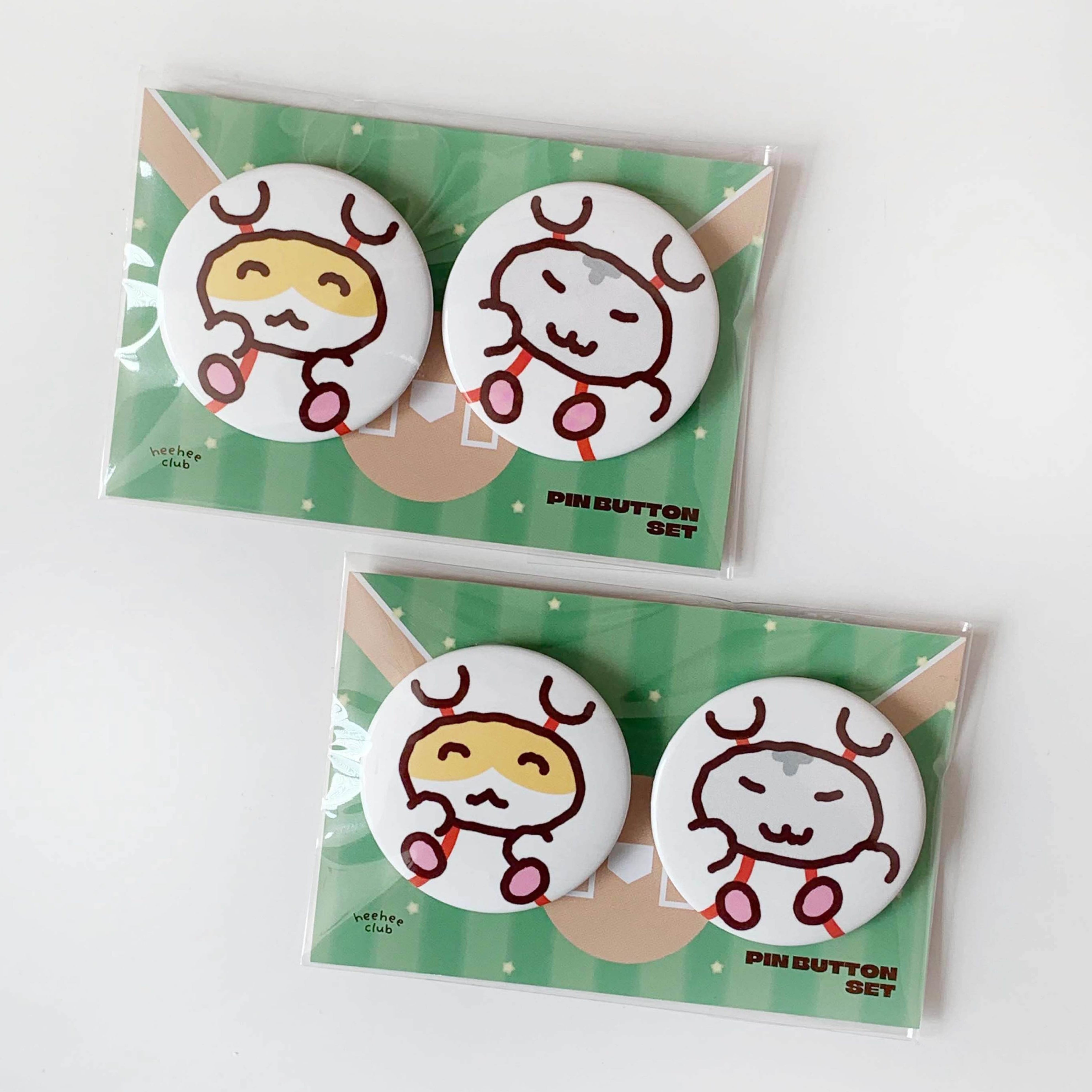 HEEHEECLUB] 野球ハムスター 缶バッジ セット（2個入り） | moim