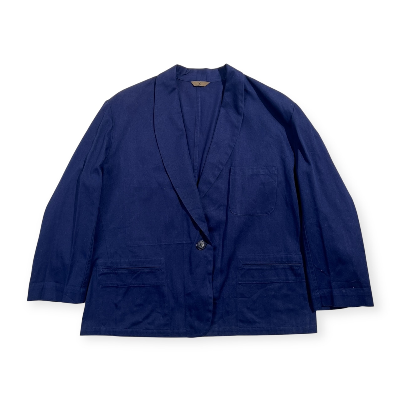 Y's ワイズ ヨウジヤマモト コットン ショールカラー 1B ジャケット /ネイビー系 レディース デザイナーズ モード ビンテージ